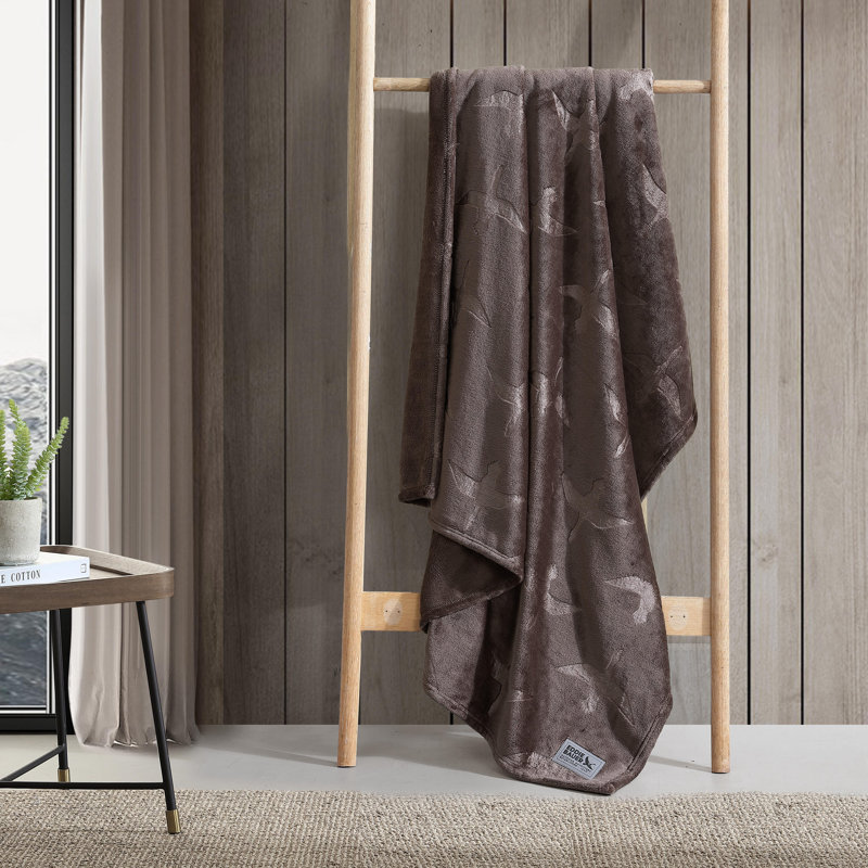 Jeté en peluche Eddie Bauer, Marron foncé