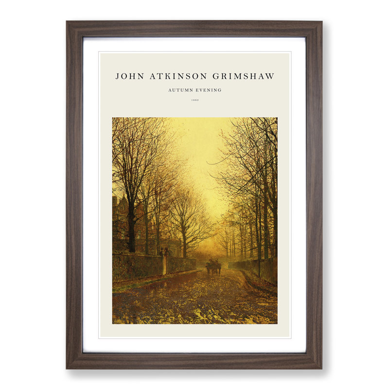 Autumn Evening by John Atkinson Grimshaw - Picture Frame Graphic Art, 48cm H x 36cm W x 2cm D, Walnut Framed