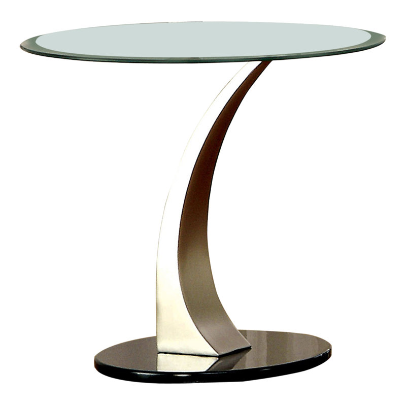 Fouts Glass Top End Table