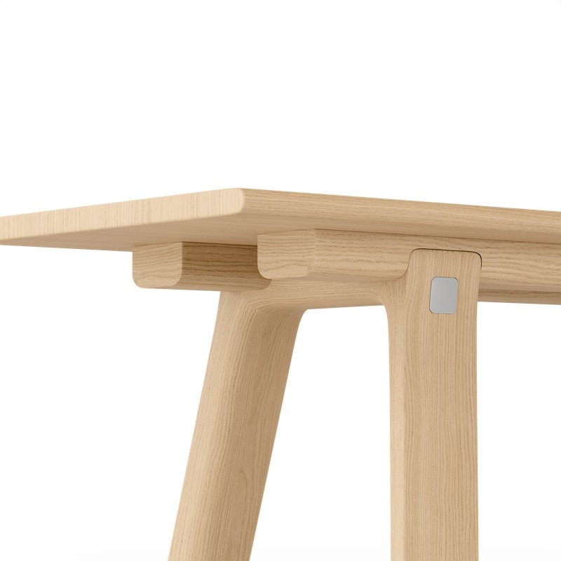 T & B Solid Wood Dining Bench, Gray