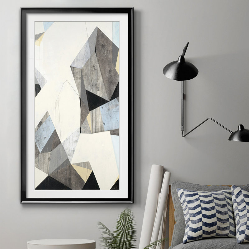 LOFI II - reproduction d'art, H 14,5 po x l 26,5 po x P 1,5 po, Papier encadré noir, Blanc