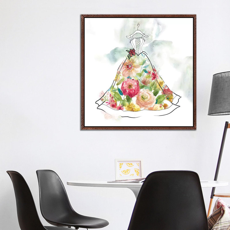 Fashionable Florals II by Carol Robinson - Print on Canvas, Classic Brown Wood Framed, 93.98 cm H x 93.98 cm W