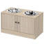 Armoire de rangement à 2 portes avec bols surélevés pour chien, armoire d'appoint