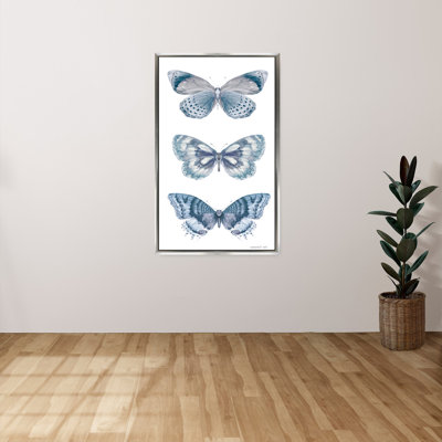 "Panneau de papillon blanc" par Danhui Nai, reproduction sur toile dans un cadre flottant blanc