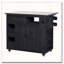 Outdoor Solid Wood Extendable 19.3''/28'' Kitchen Island, Stainless Steel Top Grill Table with Side Spice Rack-125179365