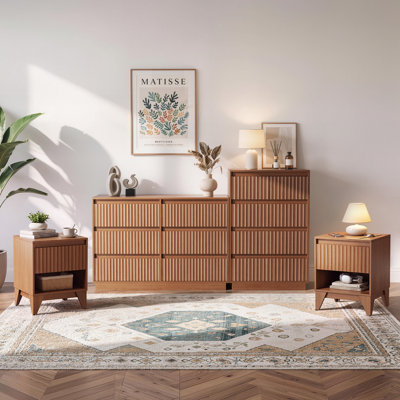 Stanton 4-piece Bedroom Set, 6 Drawer Dresser 5 Drawer Chest  2 Nightstands