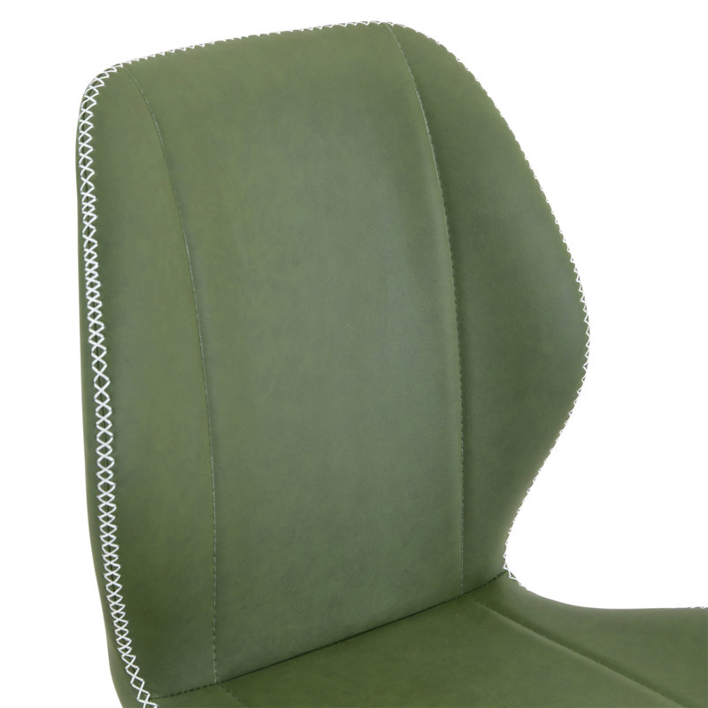 4 ensembles de chaises de salle à manger en polyuréthane vert olive rétro avec un coussin spacieux et confortable. Plusieurs couleurs disponibles, avec des pieds en métal noir et des pieds réglables, convenant à la salle à manger, au bureau et au bureau, etc.