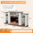 70" Electric Fireplace With Mantel, Farmhouse Fireplace Tv Stand For Tvs Up To 80 Inch, Realistic Stacked Stone Surround With Remote Control For Living Room