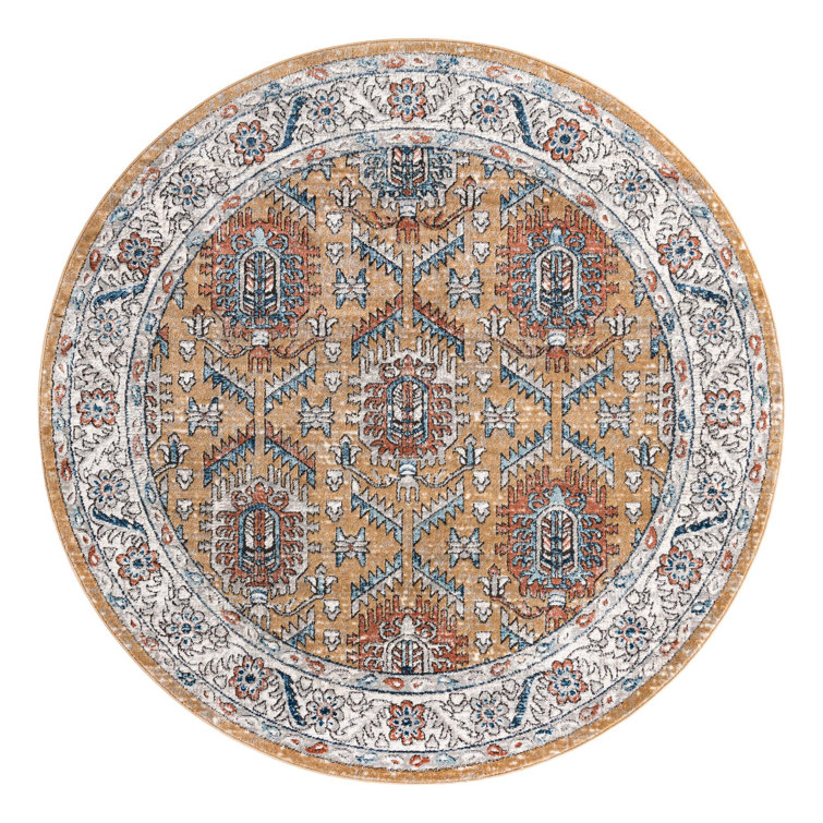 Weingartner Performance Mustard Yellow/Ivory/Blue Rug