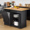 Chariot de cuisine avec plateau en bois manufacturé Tashala