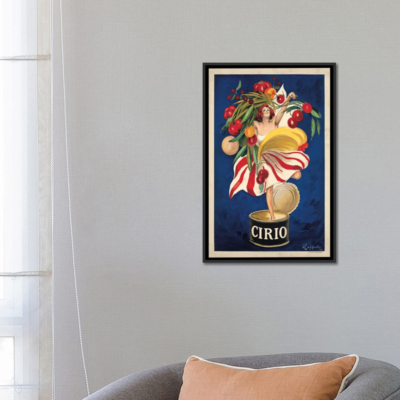 «Cirio» par Leonetto Cappiello, impression sur toile, H 26 po x l 18 po x P 1,5 po, Toile avec cadre noir, Pas de tapis