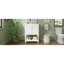 Meuble-lavabo de luxe moderne 24 po avec lavabo en céramique, armoire de salle de bain avec tablette ouverte et rangement fermé