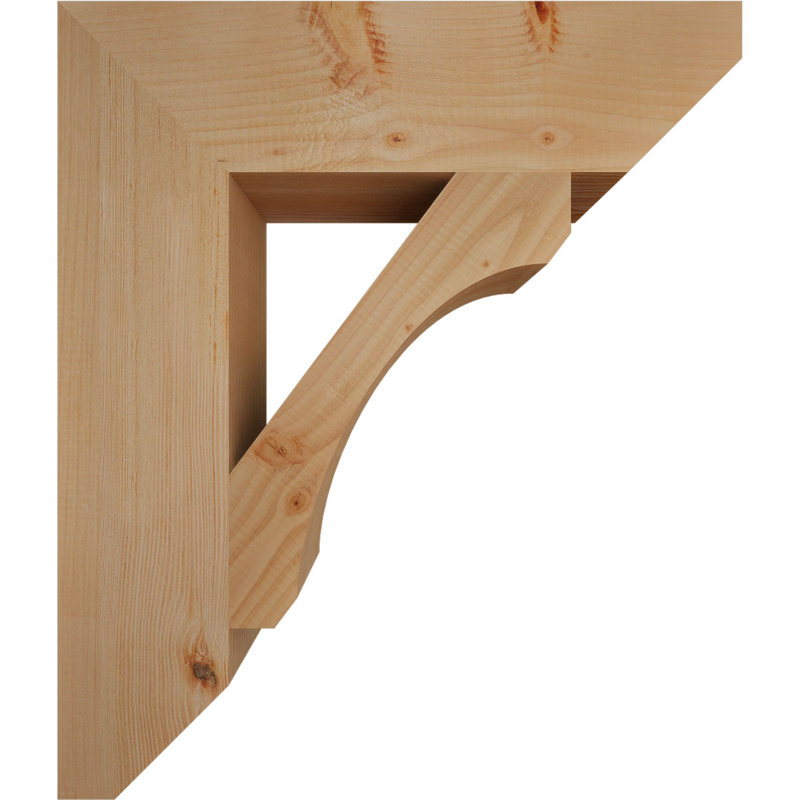 Support en bois / corbeau, H 28 po x l 5,5 po x P 24 po, Douglas (lisse)