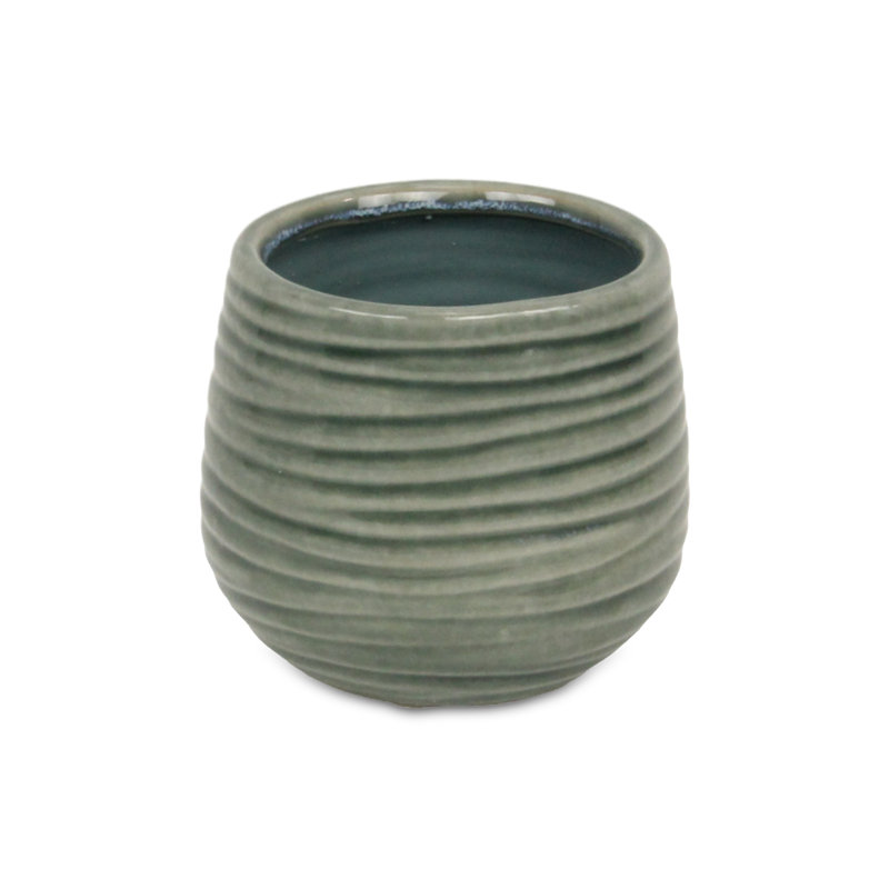 Pot en céramique Grazielli, Vert, H 4,75 po x l 4,5 po x P 4,5 po