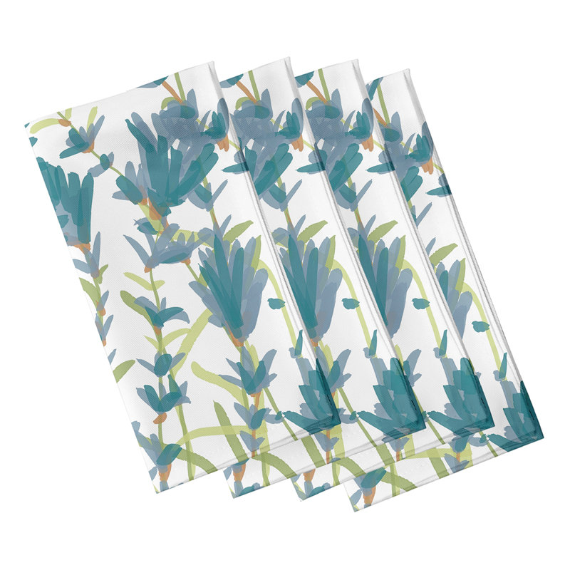 Ensemble de serviettes 4 pièces Slezak Lavender, L 18 po x L 18 po, Bleu