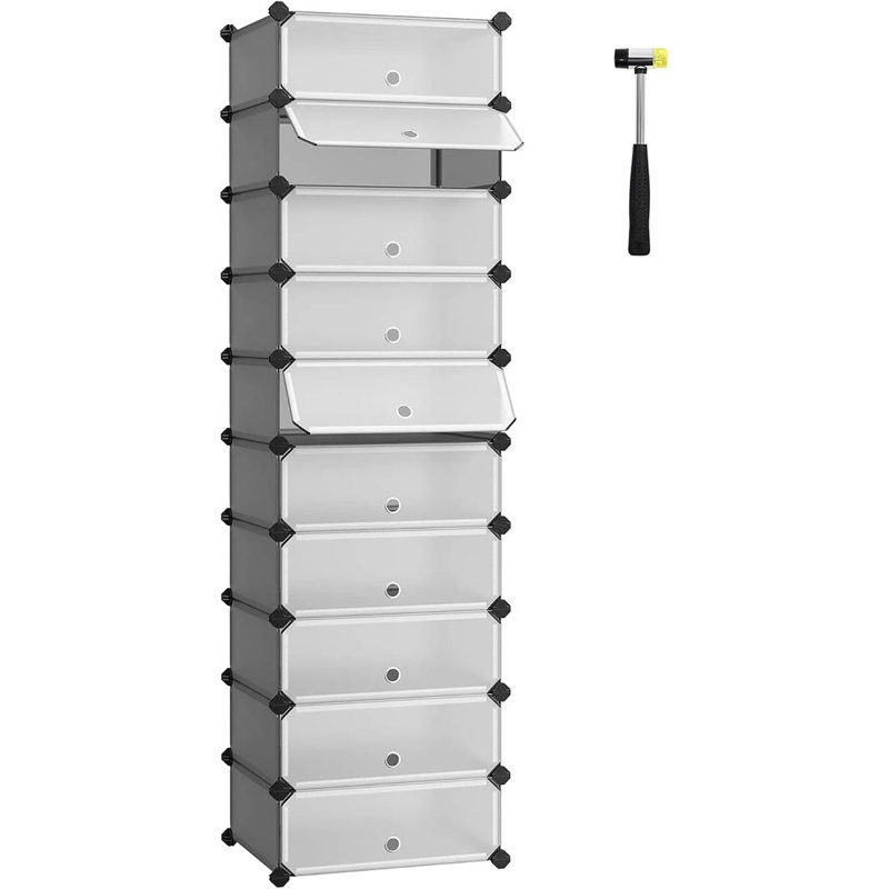 20 Pair Shoe Storage Cabinet, Grey