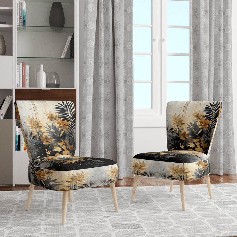 Chaise d'appoint Palm Trees - Chaise d'appoint Lush Tropical, Side Chair Armless