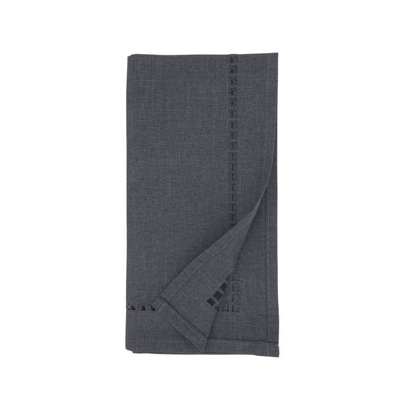 Laser-Cut Hemstitch Napkin (Set of 4), Black