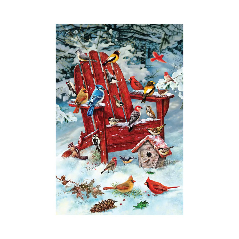 Birds On Adirondack Chair by Greg & Company - Wrapped Canvas Painting, 20.32 cm H x 30.48 cm W