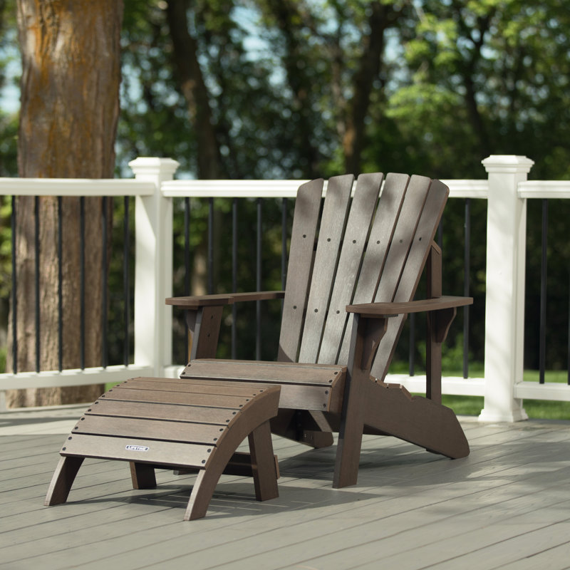 Outdoor Adirondack Chair With Ottoman