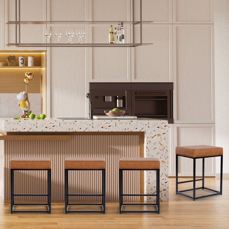Tabouret de comptoir court 24 po Izzi, Brun