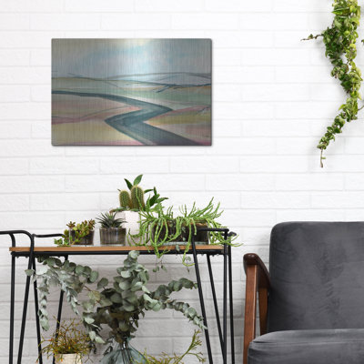  «Soft Wanderings 1» par Jan Weiss, art mural en métal, 16 po x 12 po