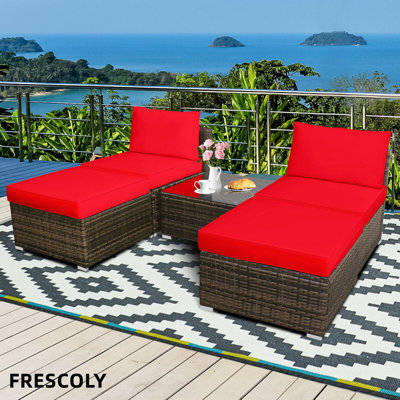 Wicker 2 - Person Patio Conversation Set with Cushions