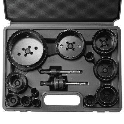 Hole Saw Kit, 18 PCS Saw Blades, 6 Drill Bits, 1 Hex Wrench, Bi Metal M42 Hole Saw Set with Carrying Case, General Purpose Size from 1.9cm to 11.4cm, Ideal for Wood Board, Iron and Plastic Plate