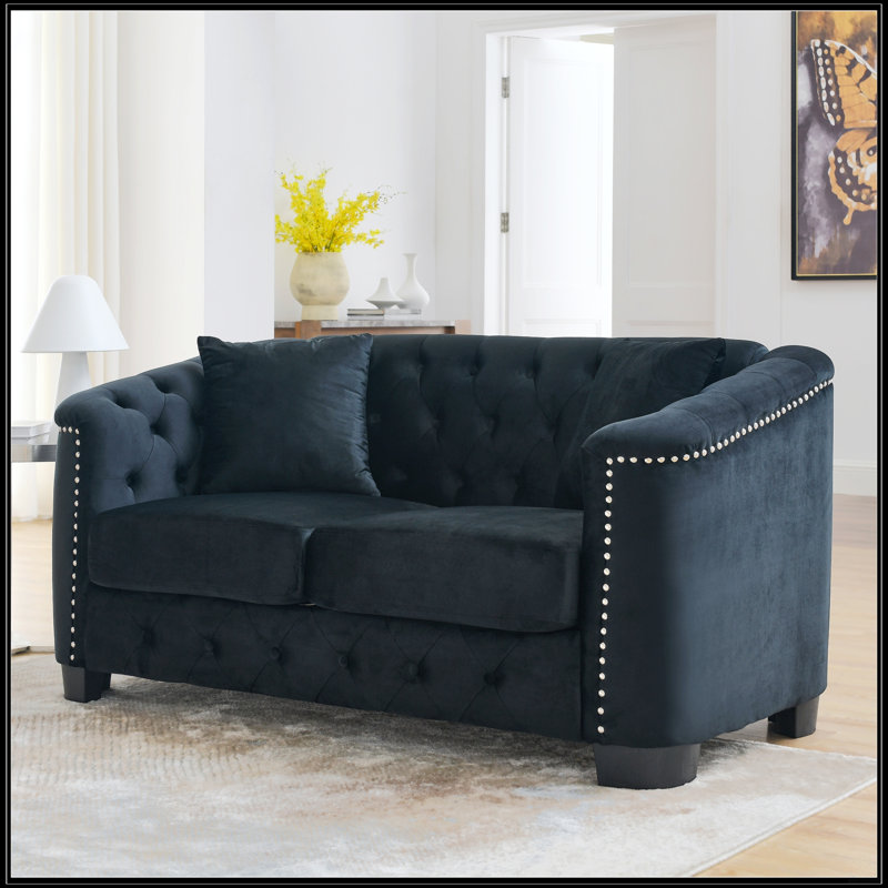 Canapé Chesterfield 59 po, Noir