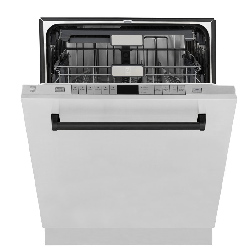 Zline Autograph Edition 24" 45 dBA Built-In Button Control Dishwasher, Matte Black 