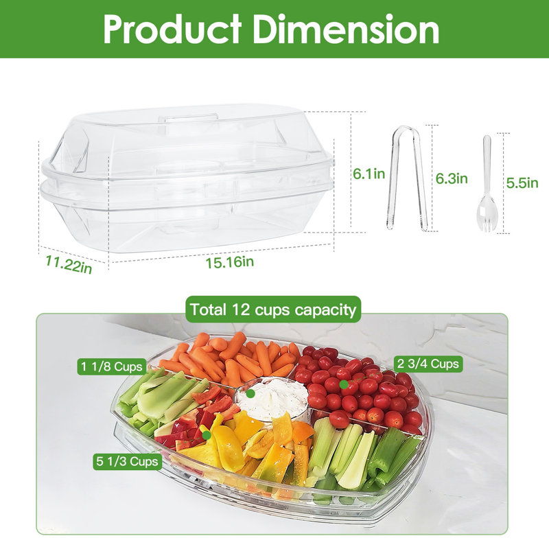 Edge Collections Plastic Serving Tray Stand Buffet Accessory