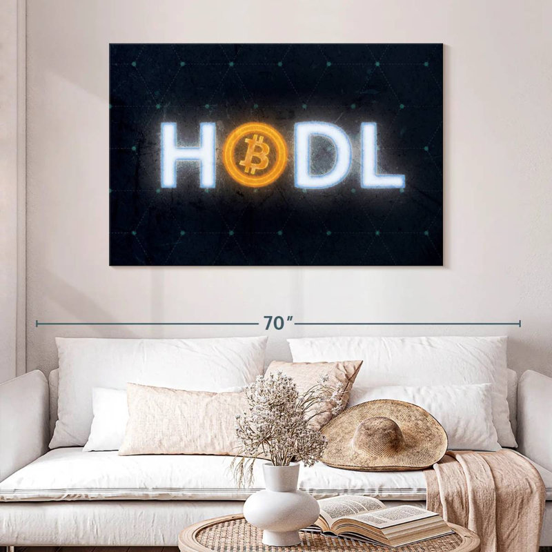 Kerner Glowing Bitcoin Hodl, 24" H x 36" W