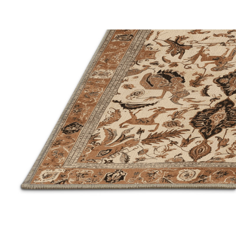 Machine Washable Persian Brown Area Rug, Runner 2' x 5'