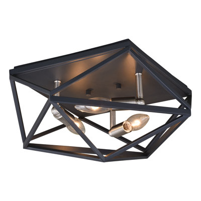 Plafonnier encastré géométrique 15 po 3 lumières Dayse