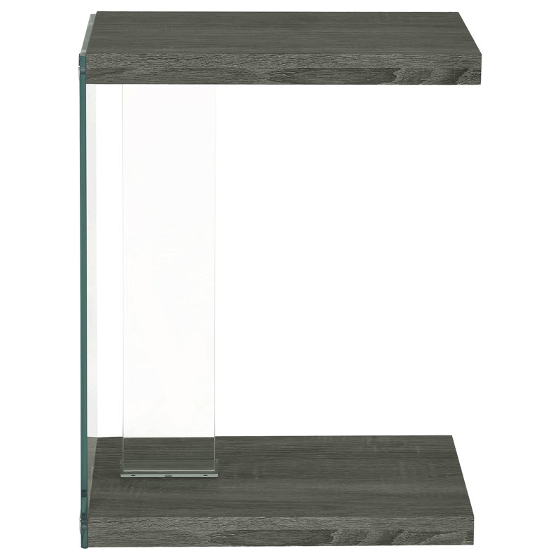 Table d'appoint en bois d'ingénierie gris Sampson