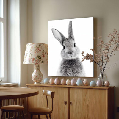 Pâques, toile encadrée, décoration murale, affiche de lapin, animal mignon, peinture à l'huile, œuvre d'art moderne pour chambre à coucher, bureau à domicile, décoration murale, 8 x 10 po