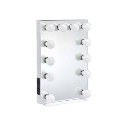 24"Hollywood‑Style Vanity Mirror with Built‑in Power Outlets