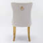 Set of 4 Velvet Upholstered Dining Chairs with Golden Steel Legs-1869341036