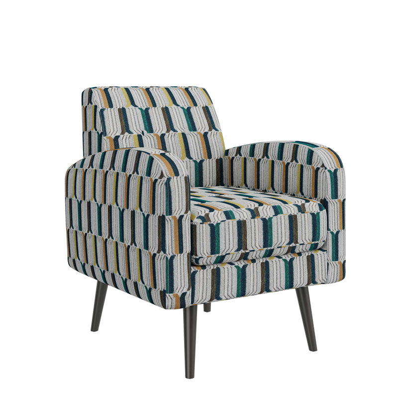 Fauteuil d'appoint avec pieds en bois massif, Jaune