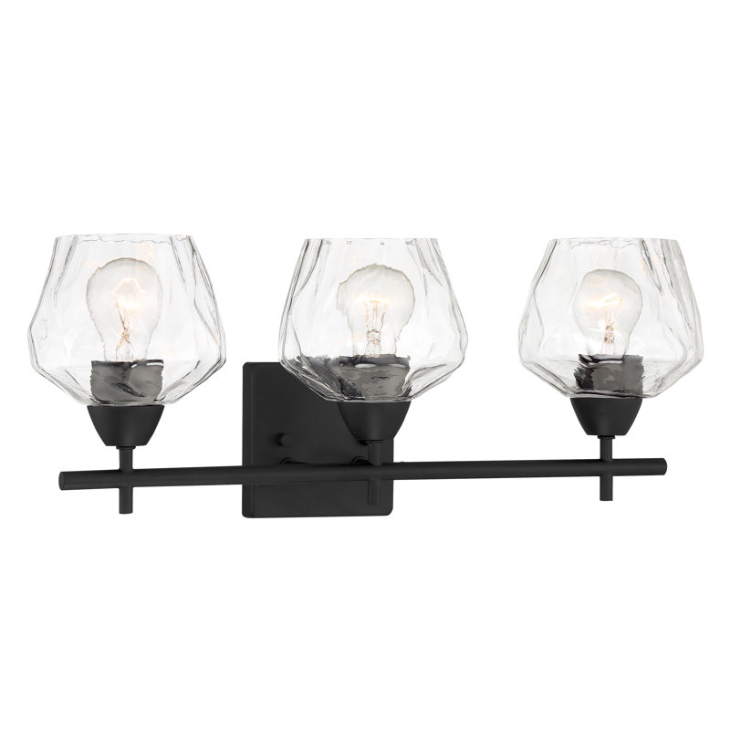 Highland Dunes Muro Brushed Nickel With Etched Opal Vanity Light, Clear, Coal