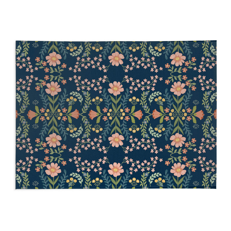 Tapis à linge Cecelia, Bleu, Rectangulaire 2 pi x 3 pi