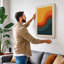 Layered Waves Mid-Century - Wrapped Canvas-520101732-520101740