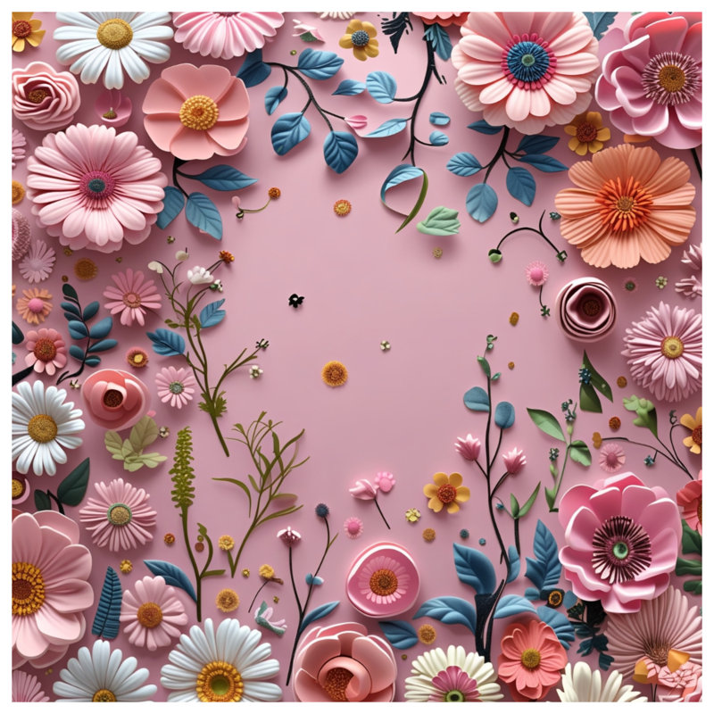 Coussin Floral, 26 x 26 inches