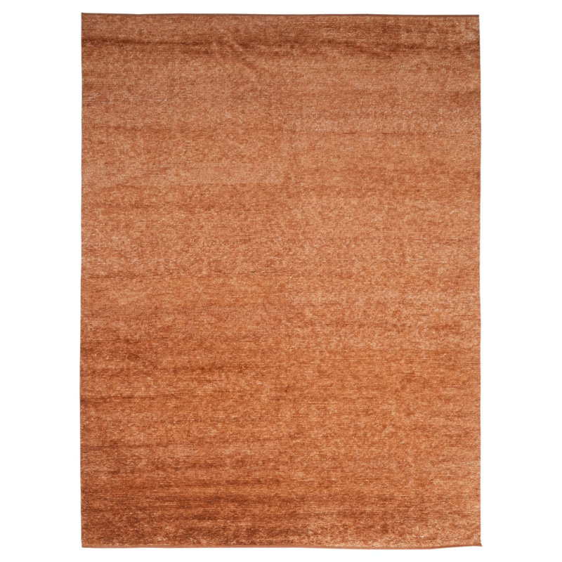 Solid Wool Silk Blend Rug - 10' x 14', Gold