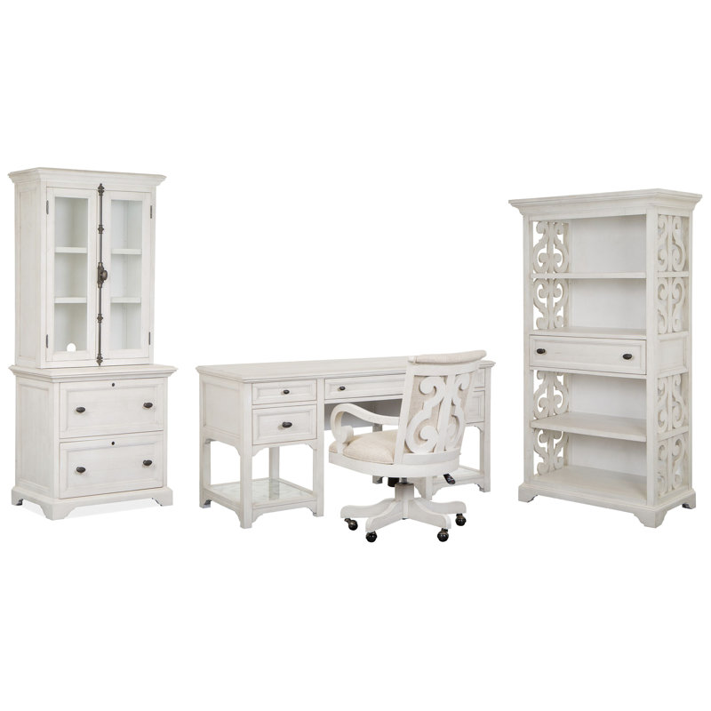 Bureau avec huche et bibliothèque