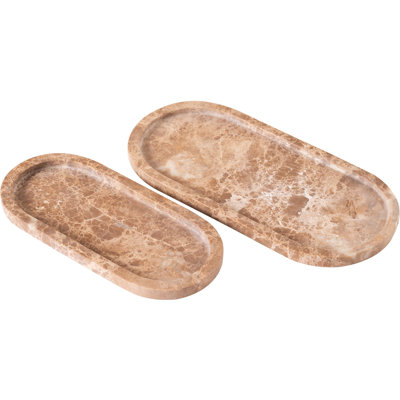Marbre véritable Vanta beige 2 pièces Plateau