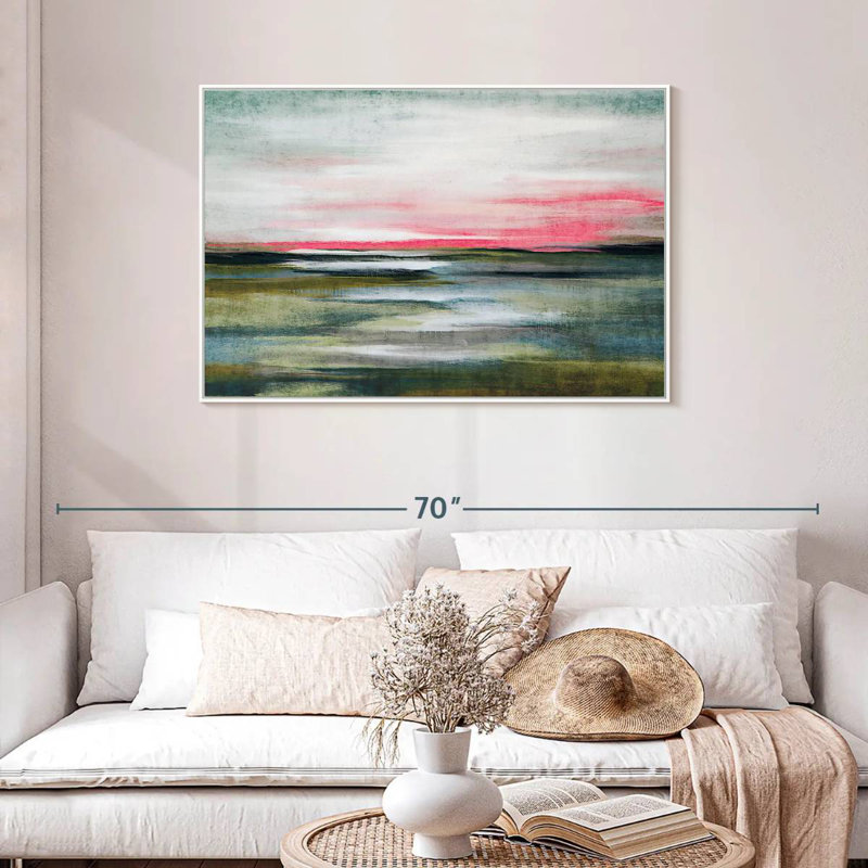 Greenfield Landscape Arciniega, Cadre flottant blanc, 43 po x 29 po