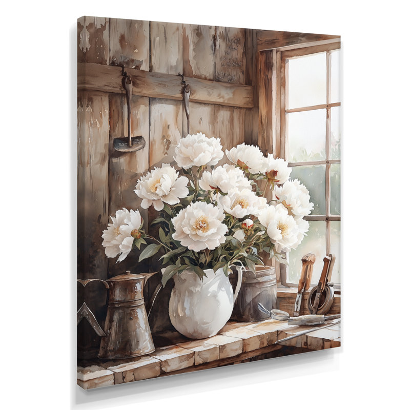 Bailey - salon d'art mural floral, H 32 po x l 16 po, Toile tendue, Ne s’applique pas
