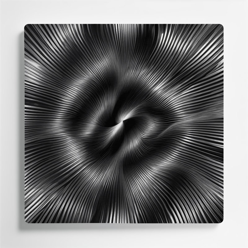 Art mural gris op Op 80, H 192 po x l 192 po x P 0,05 po