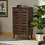 Armoire à chaussures 2 portes Zakrzewski en bois fini brun noyer, H 42,03 po x l 23,53 po x P 13,23 po-95745912